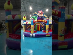 EN14960 Opblaasbare combinaties met clown-thema PVC 5.2x5m Toddler Bounce House