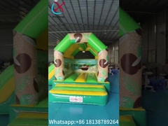 Commercieel opblaasbaar Combo Coconut Tree Sand Beach Opblaasbaar Bouncy House Met Glijbaan