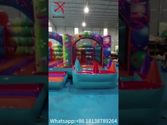 Indoor speeltuin opblaasbare uitsmijter combo met slide Gaint opblaasbare pretpark