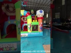 Opblaasbare springglijbaan Speelplaats met blazer Super Mario Theme Park Opblaasbare droogglijbaan