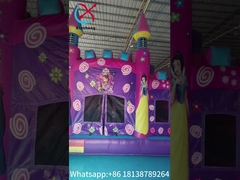 Commercieel Nieuw Ontwerp Opblaasbaar Kasteel Disney Prinses Cartoon Opblaasbaar Bouncy House Met Glijbaan