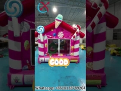 Commerciële kwaliteit Buiten binnen opblaasbaar springhuis Pink Candy House Opblaasbaar springkasteel