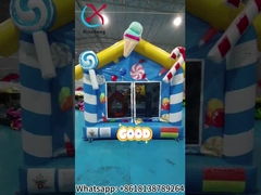 Commerciële kwaliteit Buiten Indoor Opblaasbaar Bounce House Blauw Candy House Opblaasbaar Springkasteel