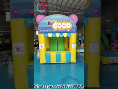 Commerciële opblaasbare kaartjeskiosk opblaasbare speeltuin Ticketverkoop tent Reclameborden