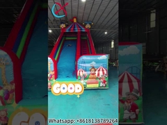 Commercieel digitaal drukken opblaasbare grote dia's clown circus drukken opblaasbare dia's kasteel