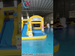 Commercieel brandwerend opblaasbaar Combo SpongeBob SquarePants Bounce House met glijbanen