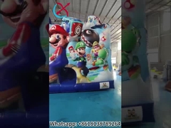 Commerciële brandwerende opblaasbare combo SpongeBob SquarePants Bounce House met glijbanen opblaasbare