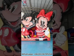 Opblaasbare Mickey Mouse en Minnie Bouncy House met glijcombo