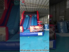 PVC opblaasbare glijsplaten Spiderman Hero opblaasbare dubbele droge glijsplaten