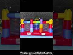 LEGO Blocks Splicing opblaasbaar springhuis met glijcombo voor kinderen