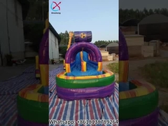 Reuzenopblaasbare glijbaanopblaasbare dubbele waterglijbaan Long Lane Castle