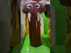Opblaasbaar Fun City Opblaasbare Springkasteel Met Glijbaan