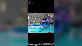 Octopus opblaasbare waterglijbaan voor zomerplezier