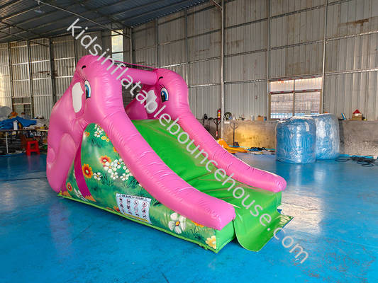 Olifanten thema 3,5x1,8x2,5m opblaasbare waterslippen Digitaal printen Water spring huis met glijbaan