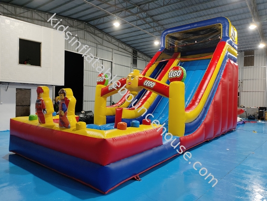 Vuurvaste 0,55mm PVC Tarpaulin Reus Opblaasbare Droge Glij Opblaasbare Kasteel LEGO Theme Voor Kinderen En Volwassenen