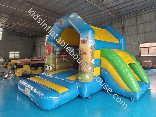 Commercieel Kinderen opblaasbaar springkasteel met glijboogpark thema opblaasbaar springhuis combo voor buiten binnen