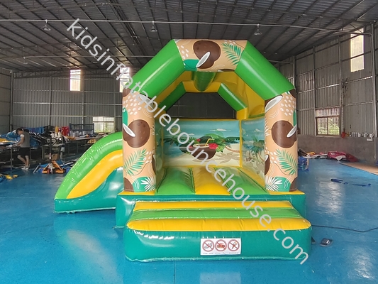 Commercieel opblaasbaar Combo Coconut Tree Sand Beach Opblaasbaar Bouncy House Met Slide Jumping Kasteel te koop