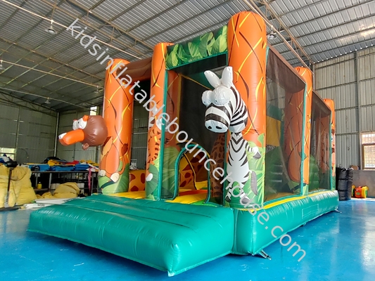 Gepersonaliseerd Populair Opblaasbaar Kasteel Dieren Figuurtjes Opblaasbare Bouncer Huis Met Droge Glijbaan Springhuis Voor Evenement