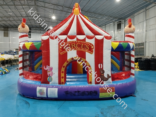 Opblaasbaar kasteel opblaasbaar springhuis met glijbanen clown circus opblaasbaar combo voor feest voor kinderen