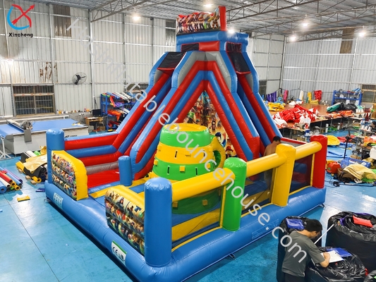 Opblaasbaar LEGO Bouncy House met glijcombo Opblaasbaar Caslte