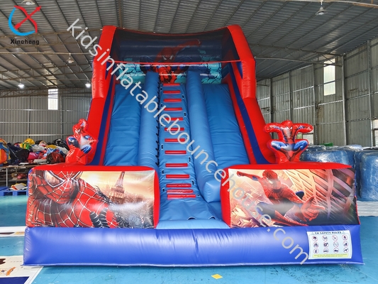 Fabrikant PVC opblaasbare glijbaan Spiderman Hero opblaasbare dubbele droge glijbaan