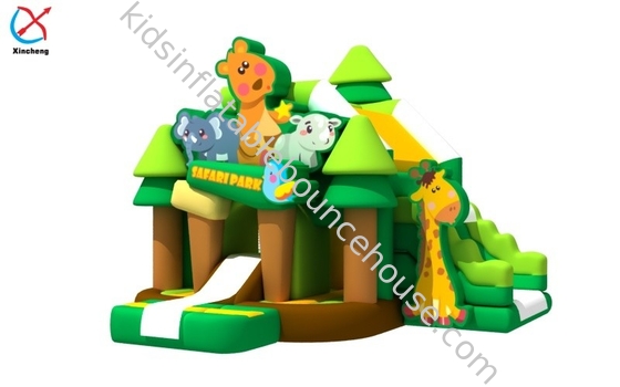 Fabriek opblaasbaar Combo Castle Safari Park Opblaasbaar Bouncy House Met Glijbaan