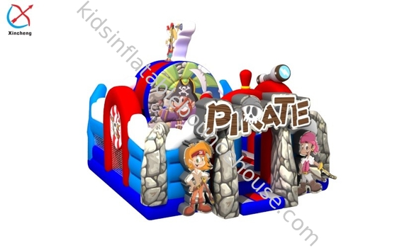 Commercieel opblaasbaar Pirate Fun City opblaasbaar kasteel voor kinderen