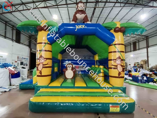 Commerciële Jungle Aap Opblaasbare Springkasteel Combo Springkasteel