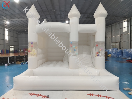 Springkasteel Bruiloft Springkasteel Met Zwembad Opblaasbaar Wit Springkasteel