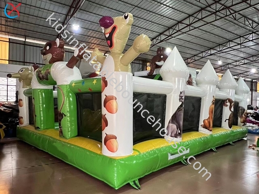 Fabrikant Opblaasbare Fun City Opblaasbare Bouncer Springende Kasteel Met Glijbaan