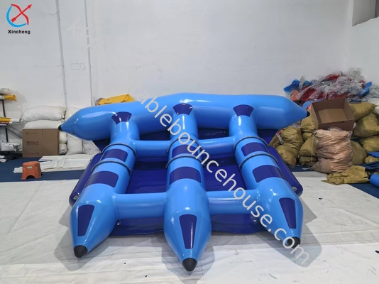 Leverancier Opblaasbare Banaanboot Sleepboten Blauw Vliegende Drijver Banaan Waterspellen