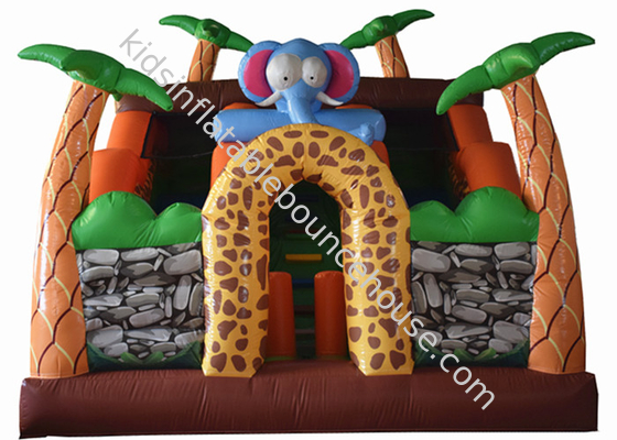 Opblaasbare de Bouncydia van het Safaripark/opblaasbare de Olifantsuitsmijter van pvc Kleurrijk